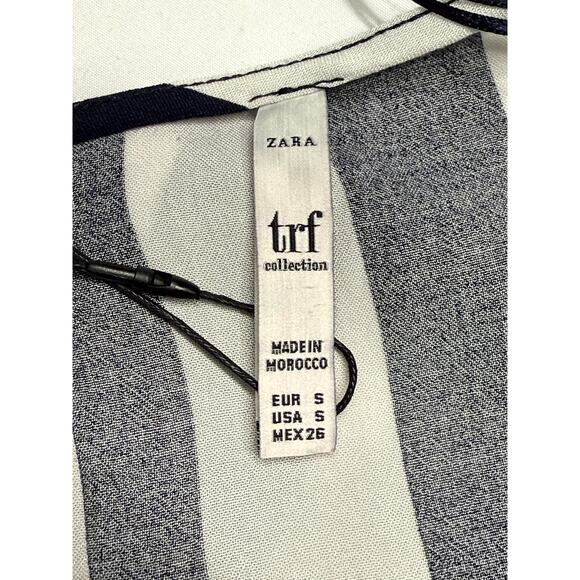 Zara TRF Collection Black and White Striped Top NWT - Picture 4 of 8
